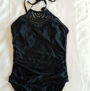 Black one piece swimsuit